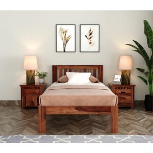 Ferrovilla Orus Double Size Sheesham Wood Bed for Bedroom (48x78) with 2 Years Warranty