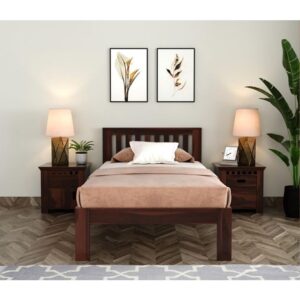 Ferrovilla Orus Dark Double Size Sheesham Wood Bed for Bedroom (48x78) with 2 Years Warranty
