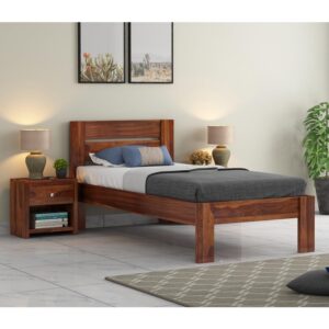 Ferrovilla Poner Double (48x78) Solid Sheesham Wood Bed for Bedroom with 2 Years Warranty